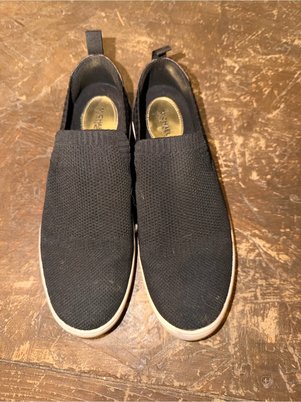 Michael Kors Black Knit Slip-On Loafers